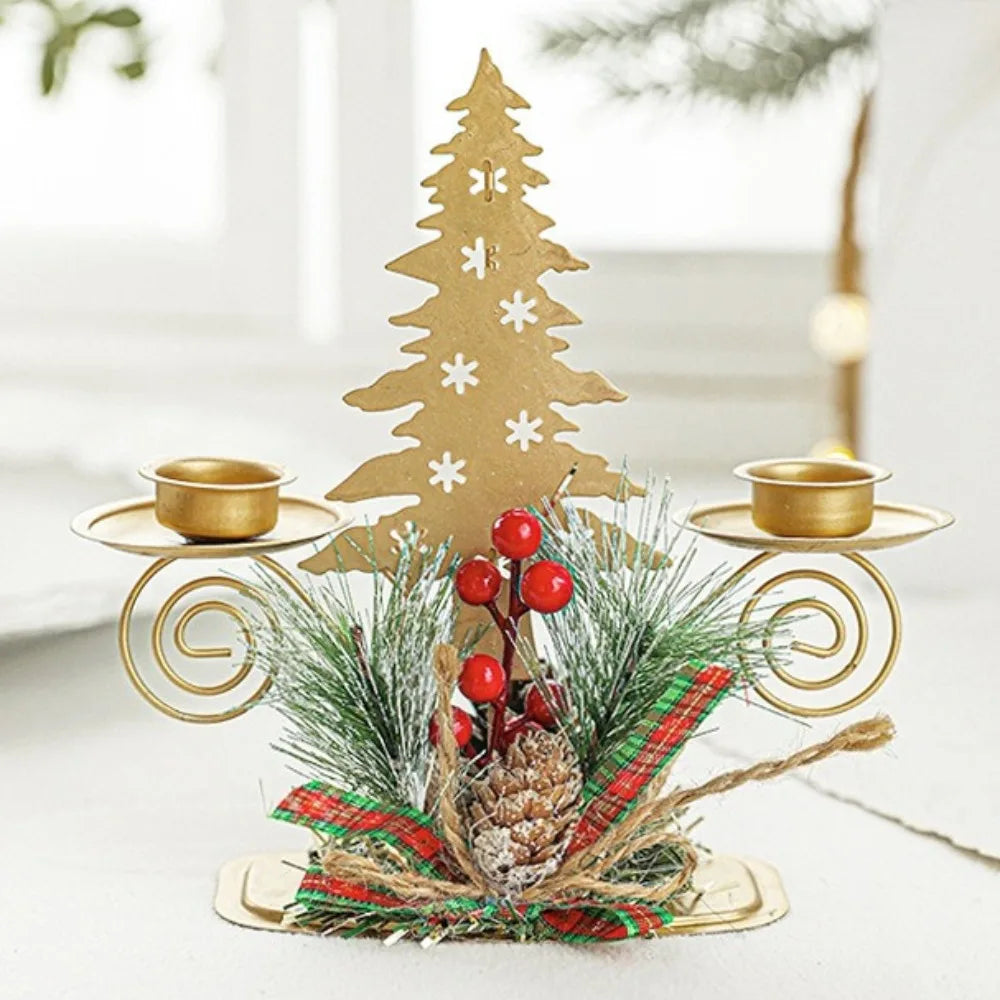 Bougeoir doré Noël